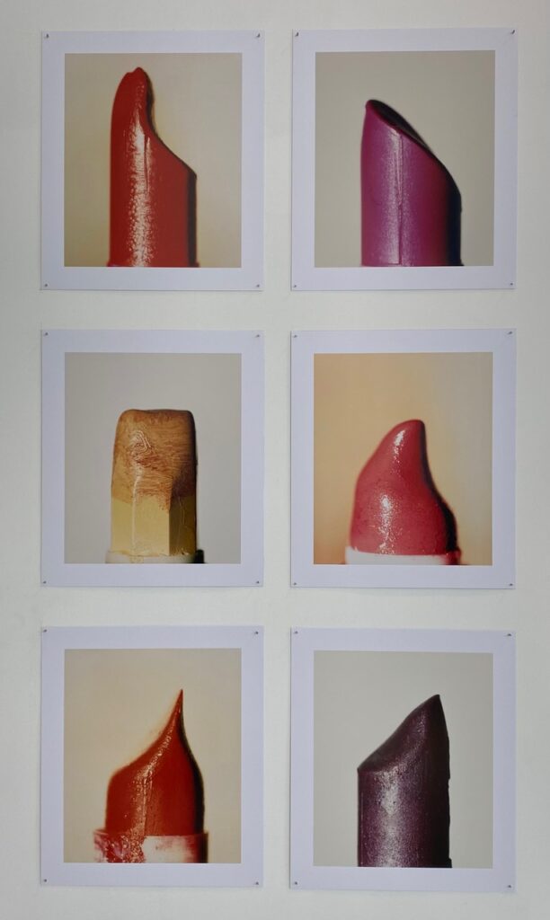 Photo collage of worn lipsticks
