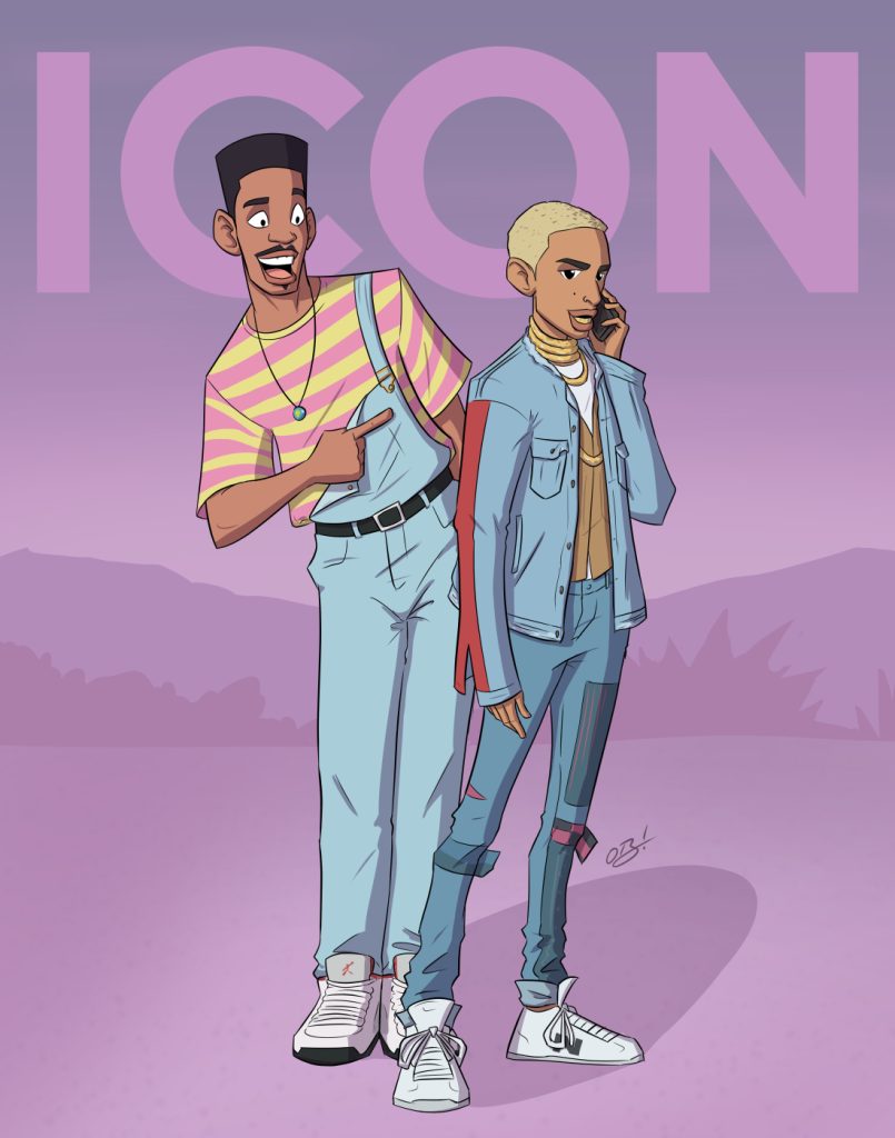 Illustration of Will and Jaden Smith by Obi Aris